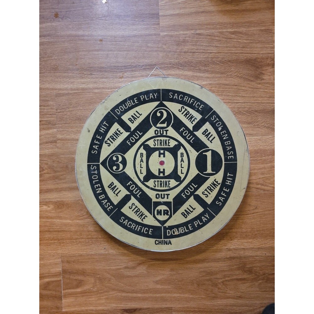 18inch Vintage Double Sided Baseball Dart Board w/ Hook Man Cave Game Room